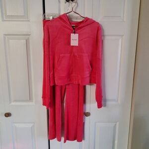 JUICY COUTURE JOGGER SET. NWT LARGE. PINK. TRACKSUIT. Y2K. Velour